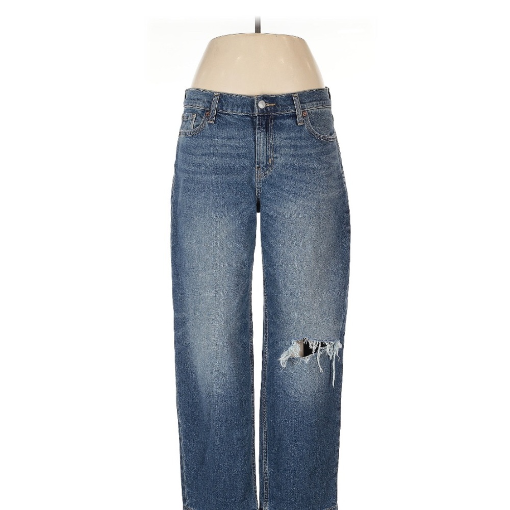 Old Navy Blue Boyfriend Jeans Distressed Style